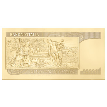 Lire 20.000 “tipo 1974” Tiziano – Oro