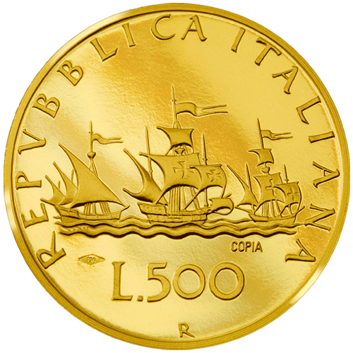 500 Lire Le tre Caravelle  1967 Oro