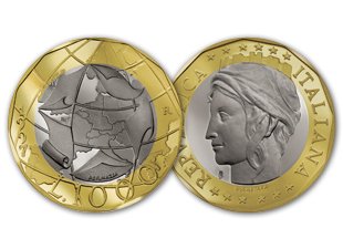 1000 LIRE EUROPA CON CONFINI ERRATI ORO