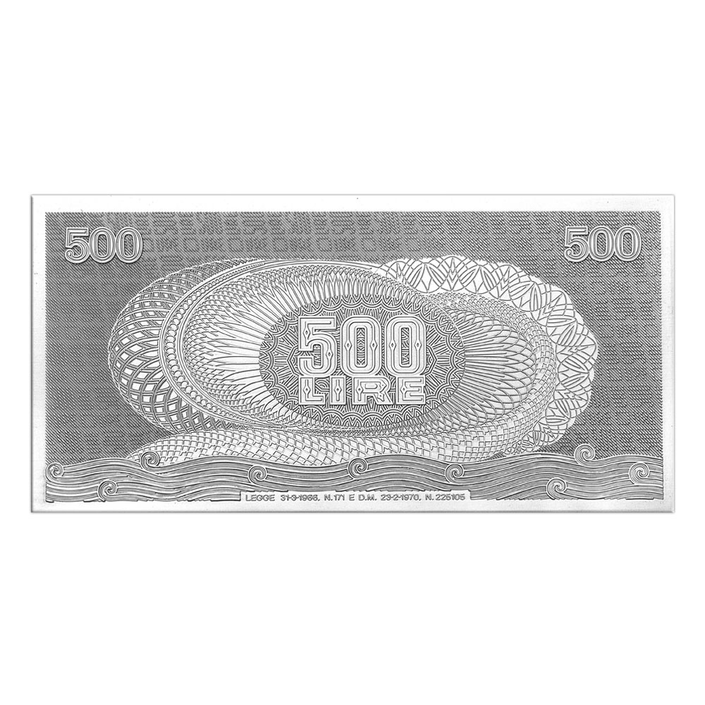 LIRE 500 “TIPO 1966” ARETUSA – ARGENTO