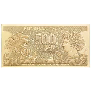 LIRE 500 “TIPO 1966” ARETUSA – ORO