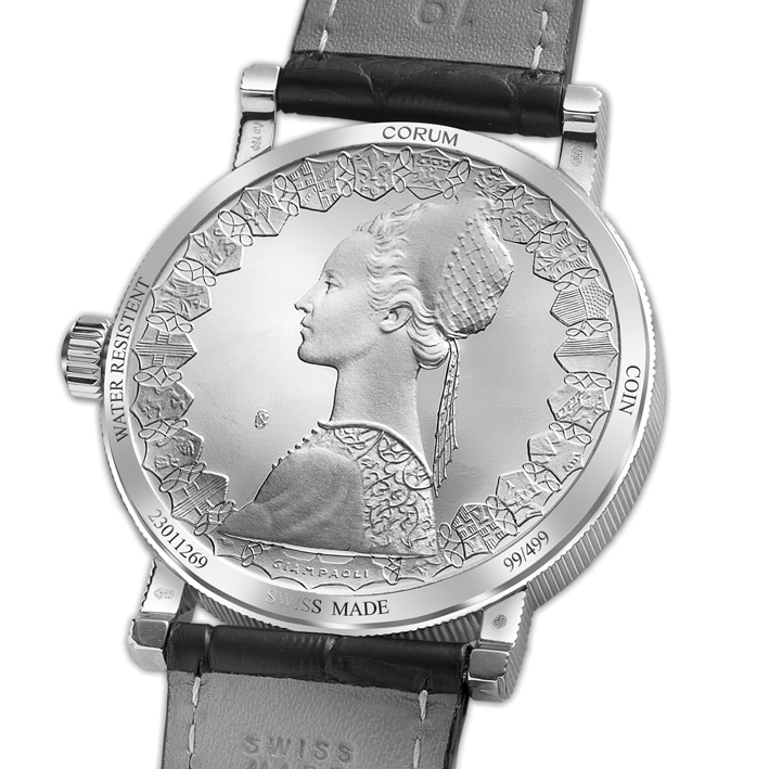 OROLOGIO CORUM ARGENTO ARTISANS COIN WATCH 500 LIRE CARAVELLE DEL 1957