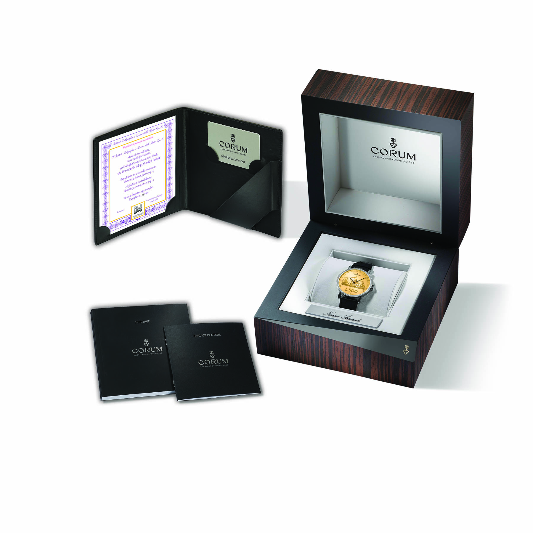 OROLOGIO CORUM ORO ARTISANS COIN WATCH 500 LIRE CARAVELLE DEL 1957